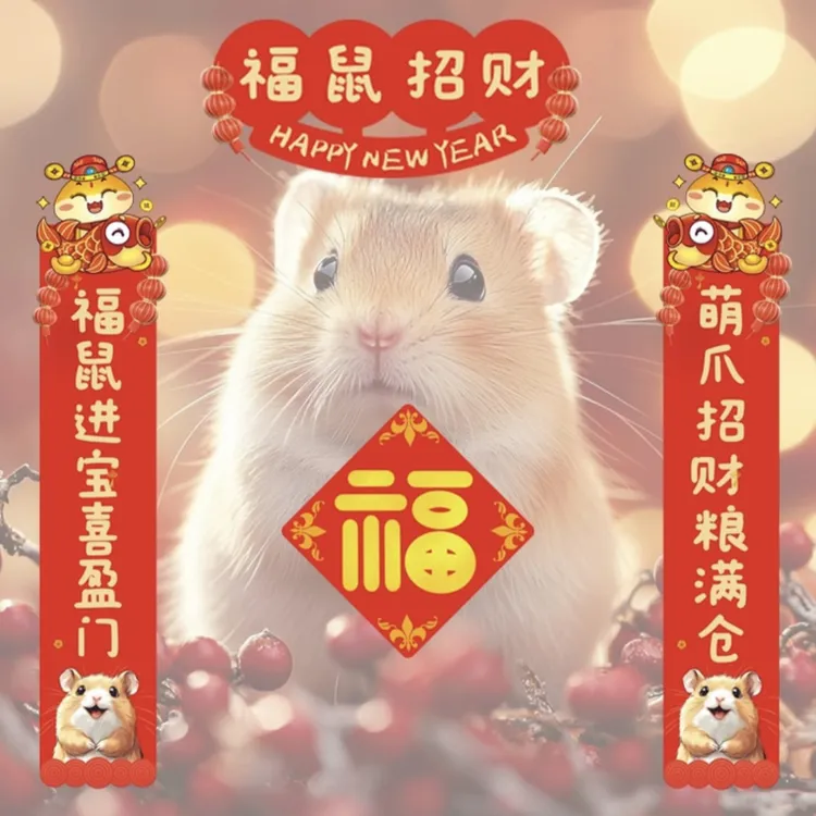 仓鼠过年过节对联迷你春联花枝鼠金丝熊侏儒小仓鼠装饰玩具专用