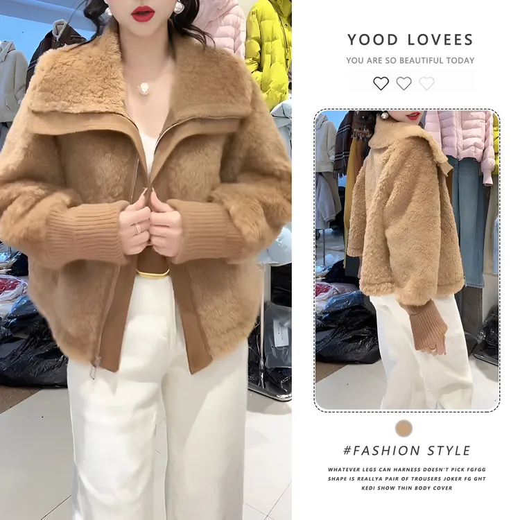 韩系大翻领外套女2025冬季新款时尚气质减龄显瘦百搭保暖好看上衣