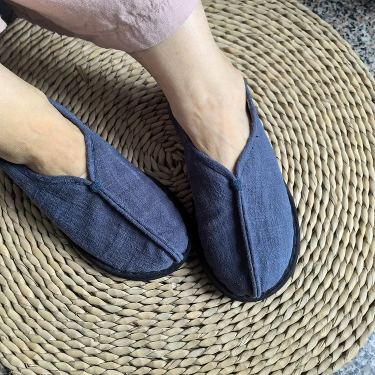 四秋季圆头软底鞋加厚僧侣款人字口手工千层布鞋男女同款情侣布鞋