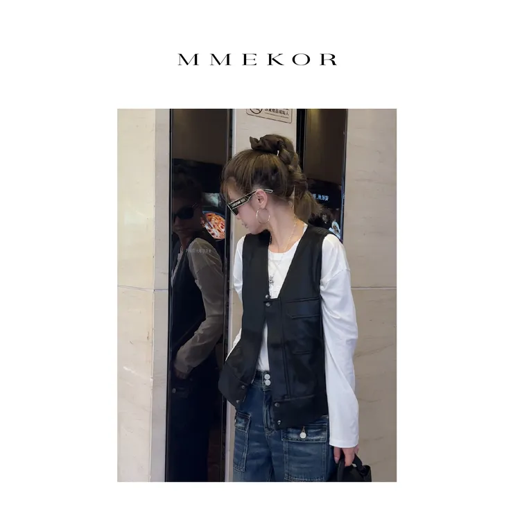 MMEKOR“格林威治”马甲 2025新款秋款暗黑内啡肽时髦上衣 30199