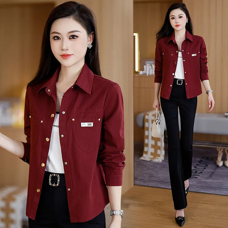 春秋女士工装短款夹克女2025秋季新款百搭修身上衣长袖短外套通勤