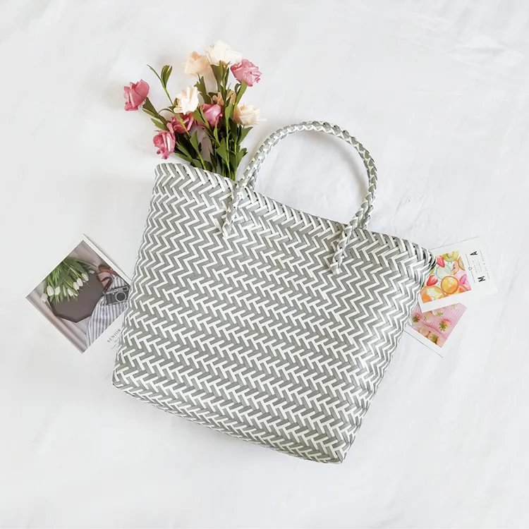 【新人补贴】手工编织手提野餐篮蔬菜塑料洗澡用品买菜篮子水果购物