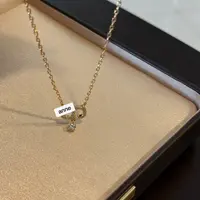 铜合金项链 金鼻缀语简约猪鼻子字母镶锆项链【X980】