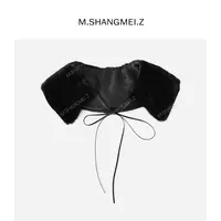 M.SHANGMEI.Z/沐熙美大哥气质轻奢时尚保暖毛绒水貂毛毛领F12547