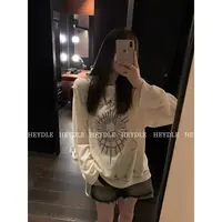 314#竹节螺纹 印花白色长袖T恤女夏季薄款外搭防晒罩衫