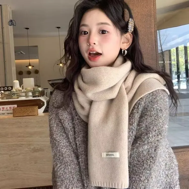 100%纯羊毛女2025新款秋冬季韩版百搭针织流光风保暖围脖加厚围巾