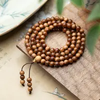 老山檀香水波纹沉水6mm*108颗多圈手串
