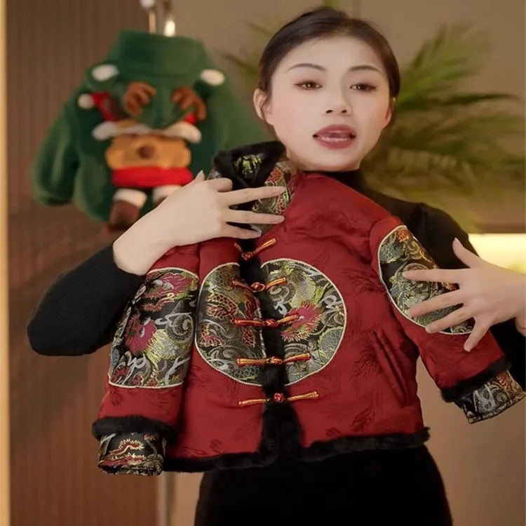 男宝新品重工刺绣中国风汉服唐装新年装儿童礼服加厚外套年服潮装