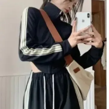 感时尚套装女春秋季2025年新款休闲运动服阔腿高腰裤两件套潮