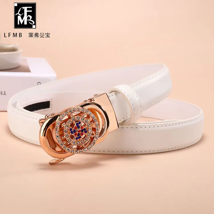 新款时来运转女士皮带配饰自动扣腰带女时尚百搭韩版网红装饰裤带
