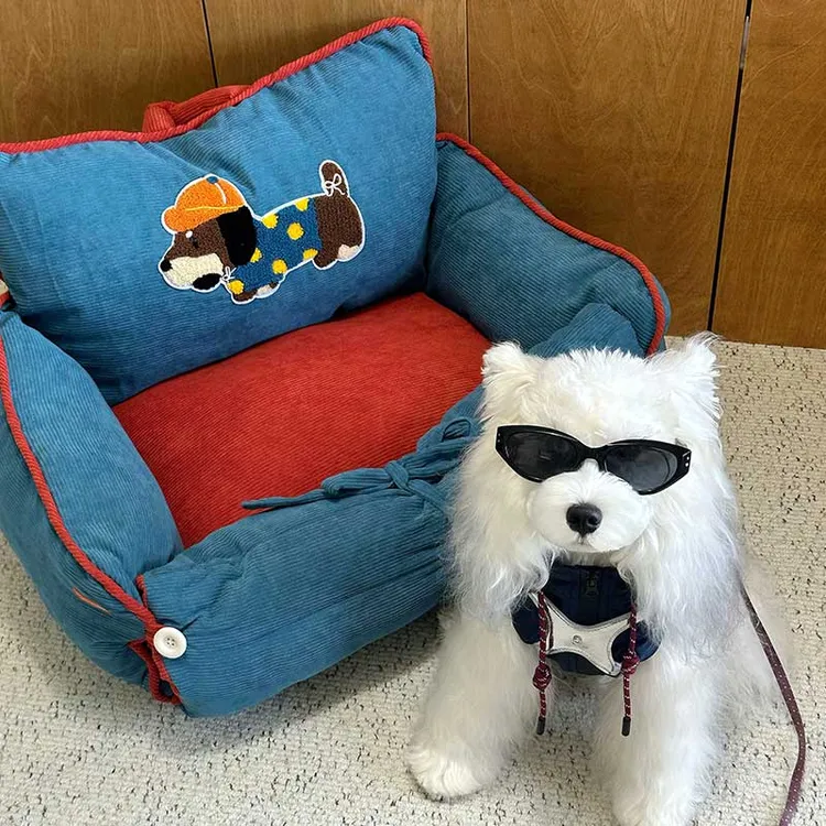 宠物床狗窝冬季保暖猫窝可拆洗宠物沙发床透气四季通用款懒人沙发