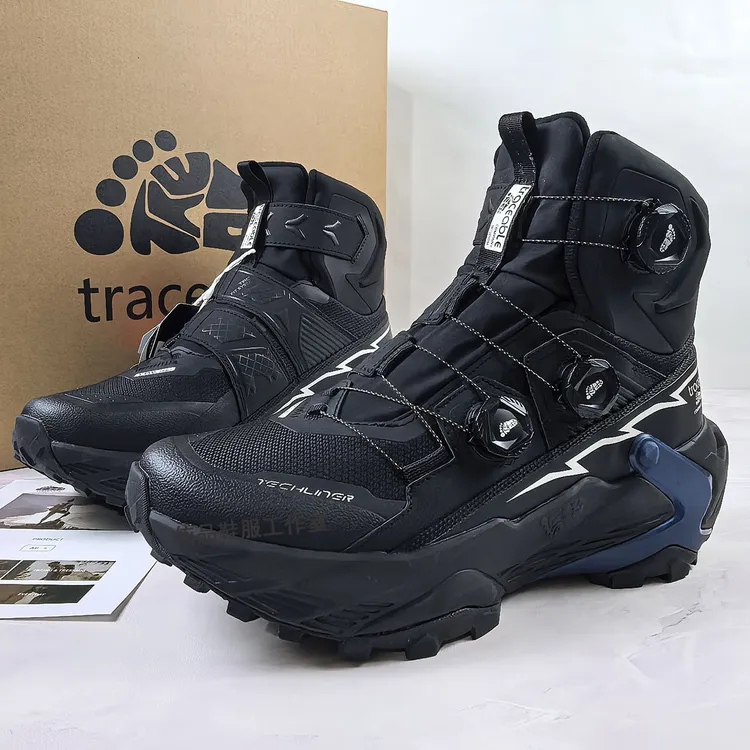 Traceable大脚丫高帮旋转扣登山鞋男防泼水徒步全地形越野跑鞋女