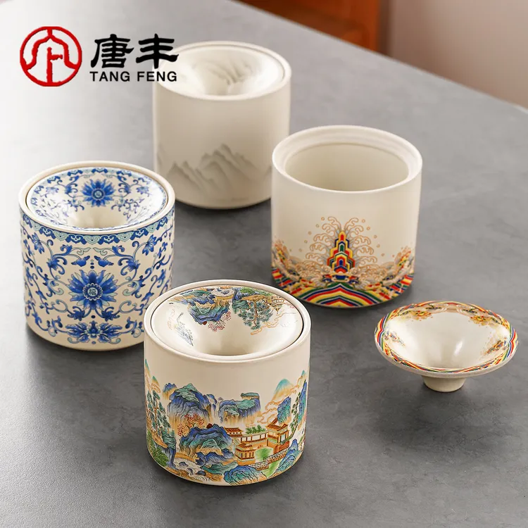 唐丰烟灰缸高端大气上档次家用客厅防灰飞防风高级感带盖办公室