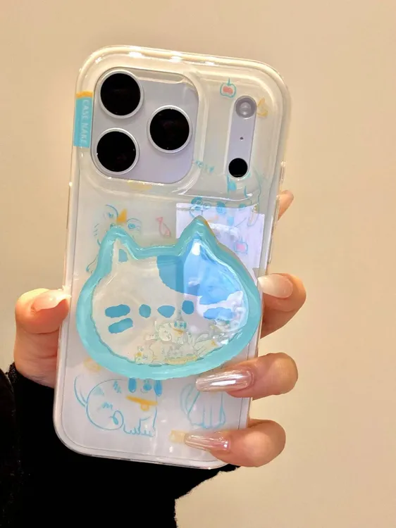 创意ins蓝色线条猫咪小狗适用iphone17promax手机壳苹果16新款15p