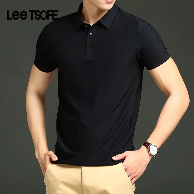 LEE TSOFE冰丝POLO衫无痕衫翻领衫短袖男生男士商务T恤修身速干
