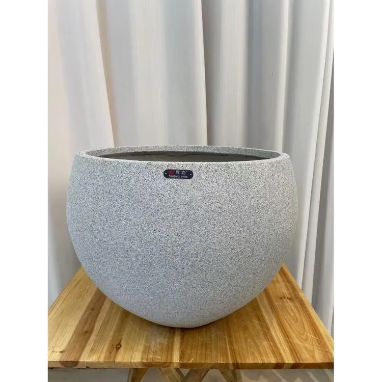 镁泥花盆黑金刚黑珍珠高山欧式简约轻奢办公室落地透气大号盆器