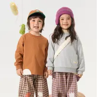 【新品】papa爬爬秋季儿童长袖T恤男女童纯棉透气百搭打底衫上衣