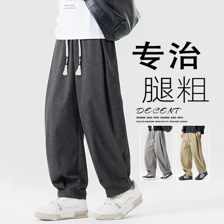 休闲裤男款秋季新款宽松潮流时尚帅气春秋款直筒百搭阔腿裤