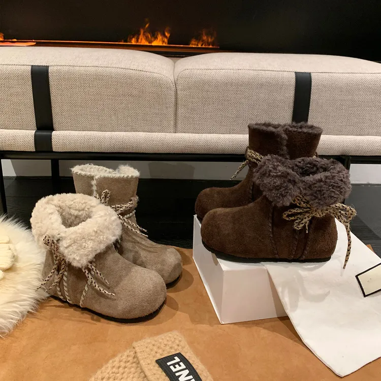 「稳叔」费尔岛 【增高3-6cm】上新价仅一天加绒保暖羊毛垫雪地靴女
