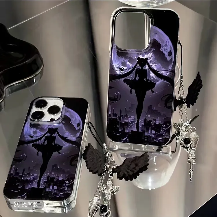 卡通暗黑美少女适用iPhone16苹果13挂件手机壳华为vivo小米oppo