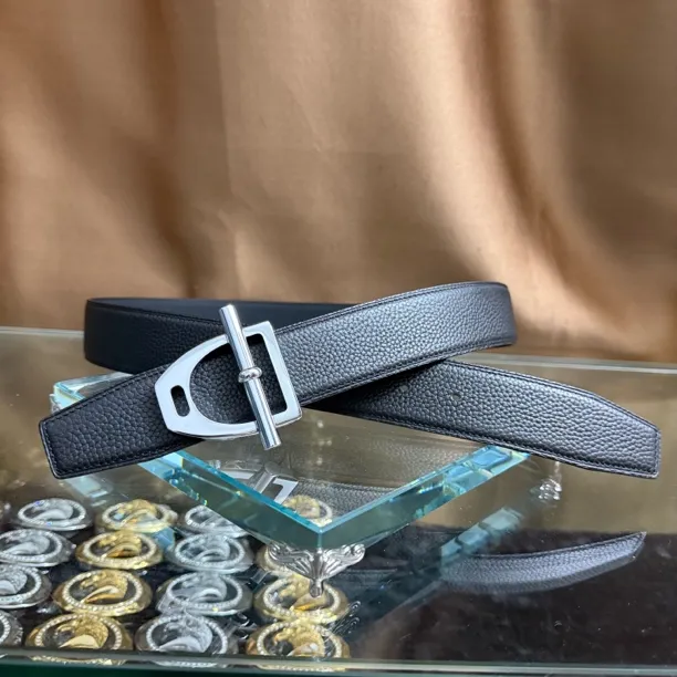 新款男女通用高档皮带休闲工字扣H扣牛皮腰带青中年商务情侣韩潮