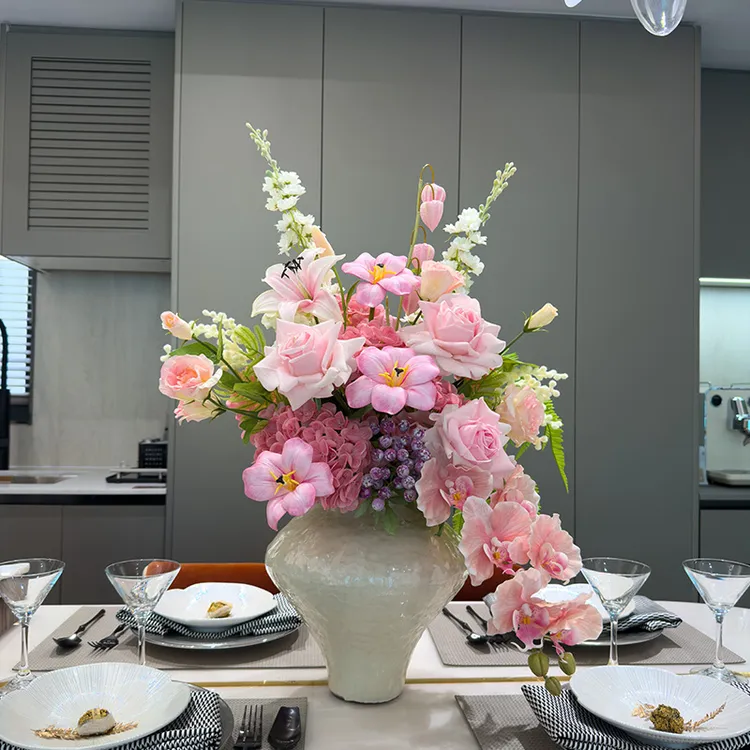 高端设计感仿真花成品花艺套装用于家居餐桌高档装饰花卉桌面摆件