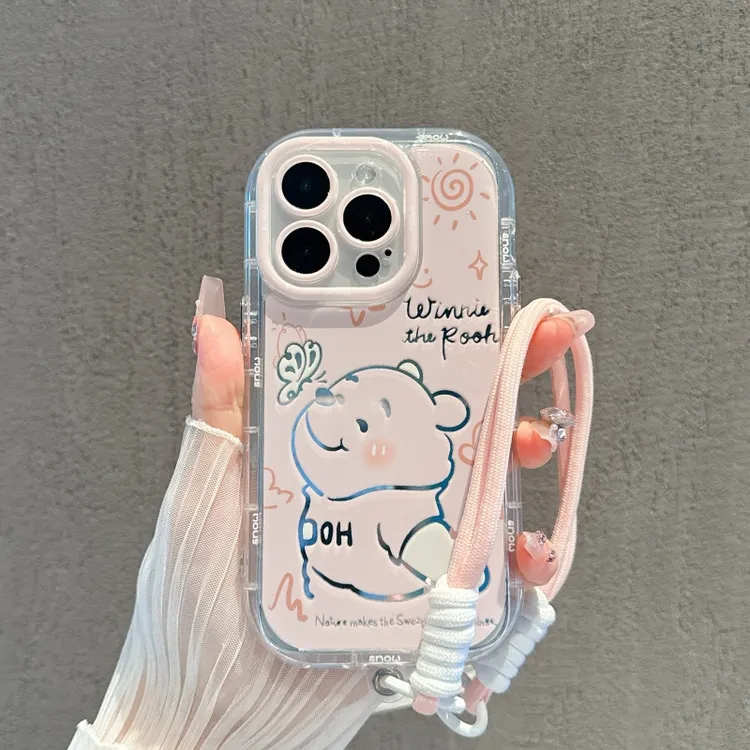 小熊维尼适用苹果15手机壳华为oppo小米vivo镜面iphone14/13女ins