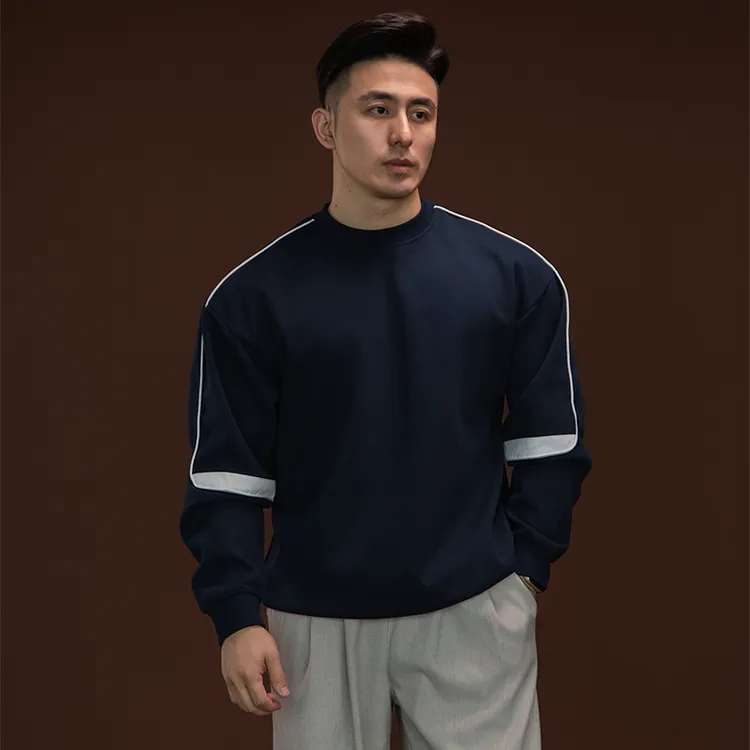 BARBRO2025新款圆领卫衣男士秋款宽松休闲380克重磅外套男