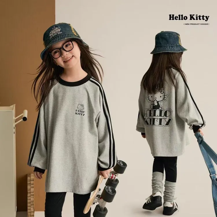 女童秋装套装2025新款秋季洋气穿搭女孩凯蒂猫卫衣堆堆裤两件套