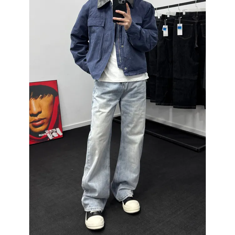 2026AY春季手工猫须冰蓝牛仔裤