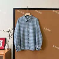 喜樂  2025磨毛棉翻领色织格纹衬衫冬季新款时尚简约百搭休闲女士