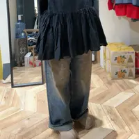 复古宽松做旧阔腿牛仔裤