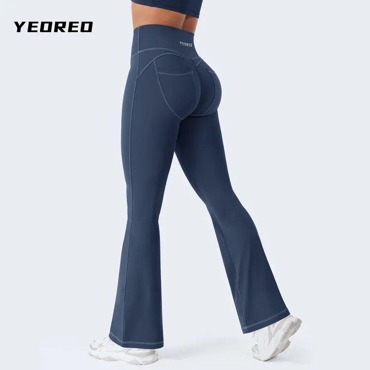 YEOREO Coreflex 仿牛仔高腰提臀微喇叭长裤显瘦收腹运动瑜伽裤