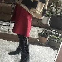 鳄鱼纹高筒骑士靴