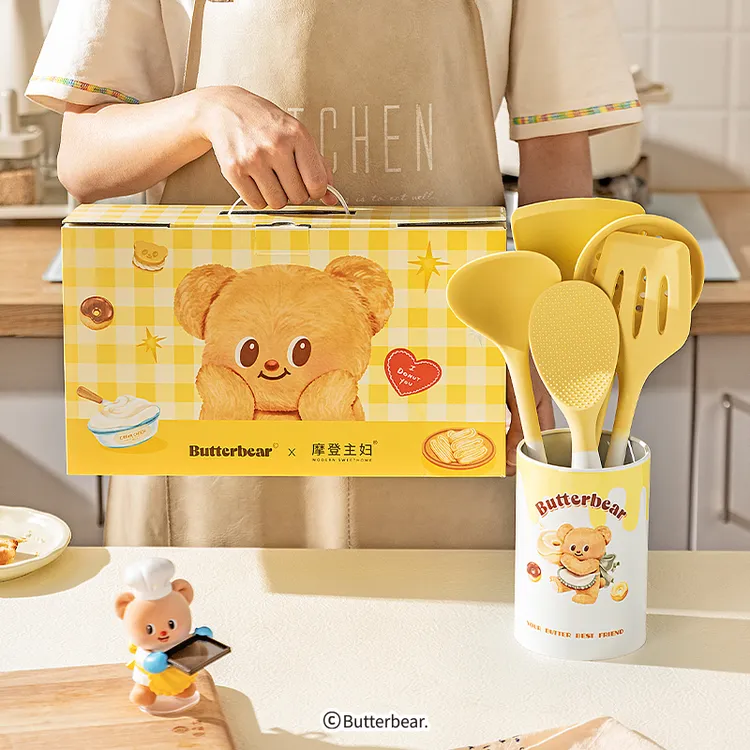 【摩登主妇&黄油小熊】硅胶锅铲家用汤勺不粘锅炒菜铲子厨具套装