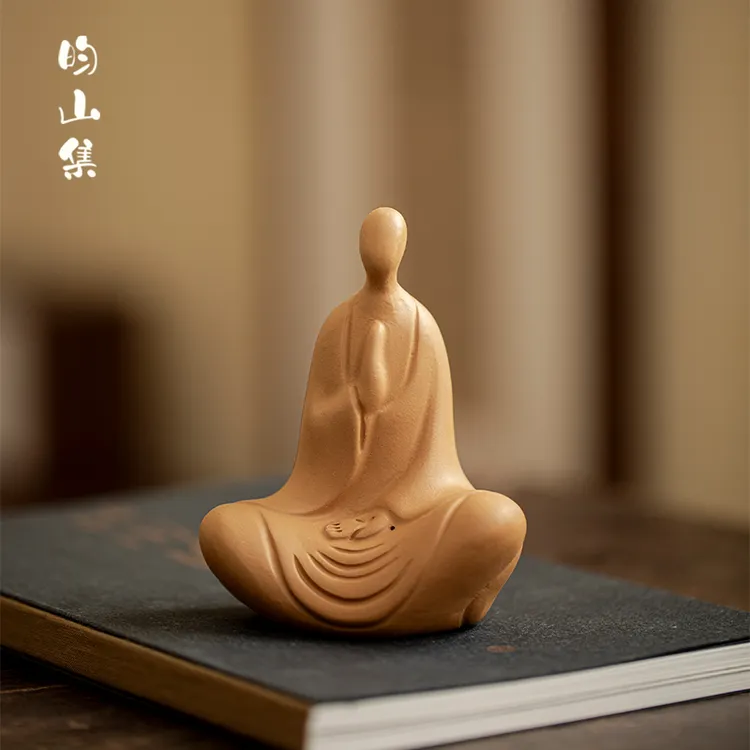 紫砂茶宠精品段泥无相佛摆件禅意可养茶玩创意茶室茶桌配件装饰品