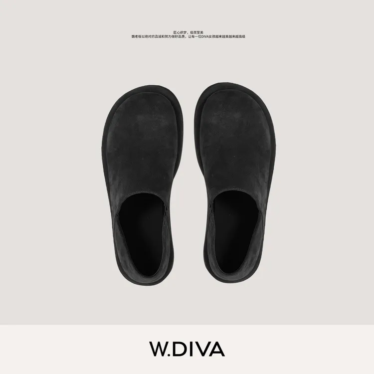 W.Diva【魏老板】厚底博肯一脚蹬懒人大头穆勒鞋休闲鞋50X313038