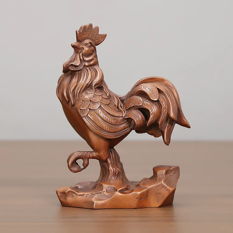 紫铜生肖鸡摆件全铜十二生肖鸡生日礼品书房客厅中式创意个性摆设
