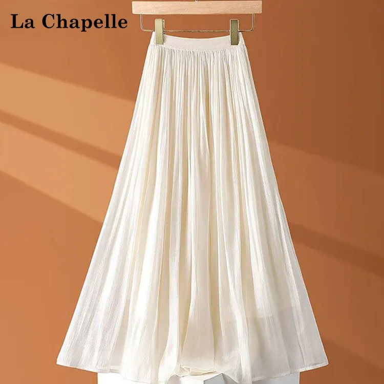 La Chapelle/拉夏贝尔气质流光纱半身裙女2025高腰显瘦欧若风裙子