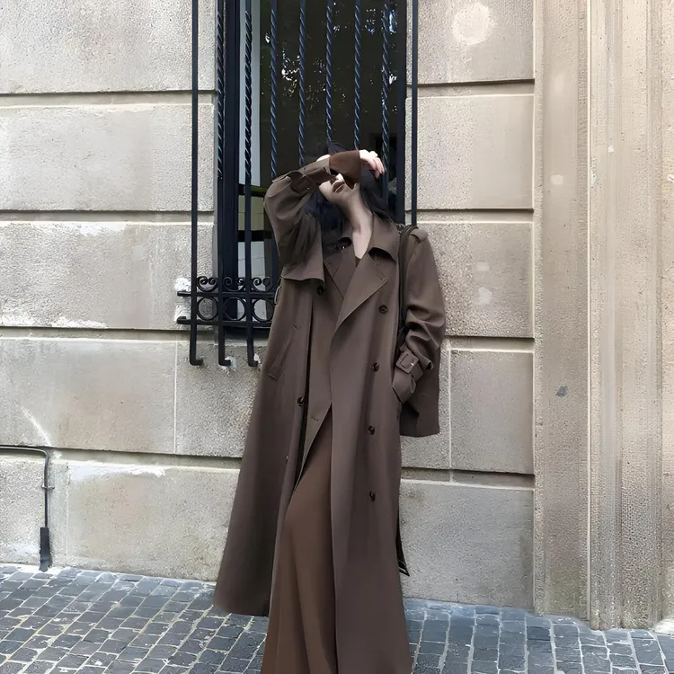 有洧Youwei 巨好看的风衣女款2025新款秋季中长款早秋卡其色外套