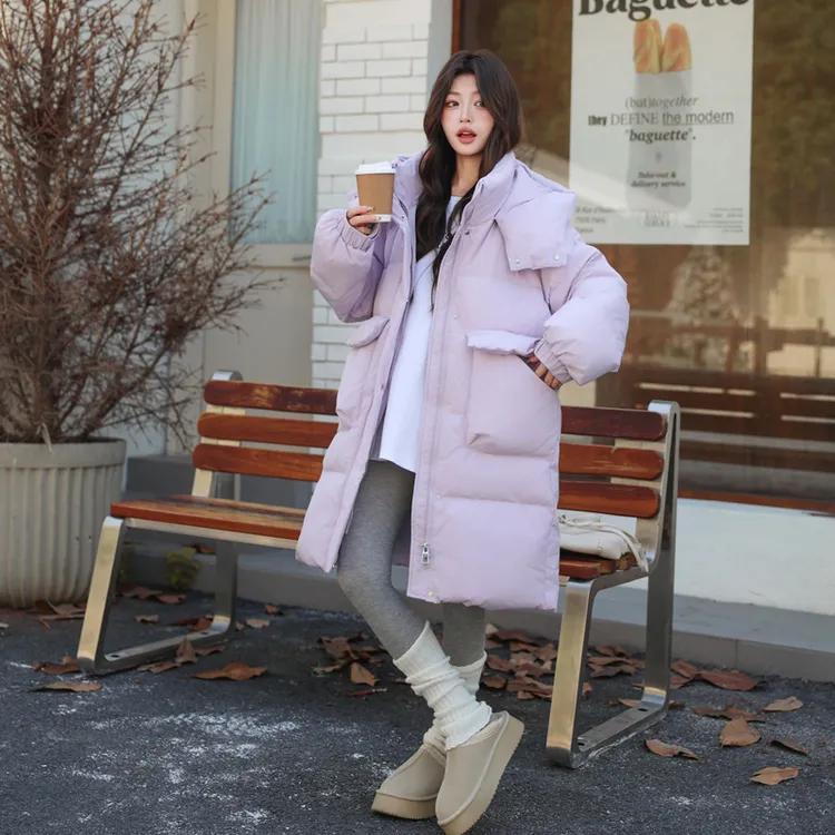 加大码羽绒服女中长款胖MM200斤2025年冬季连帽孕妇外套加厚保暖