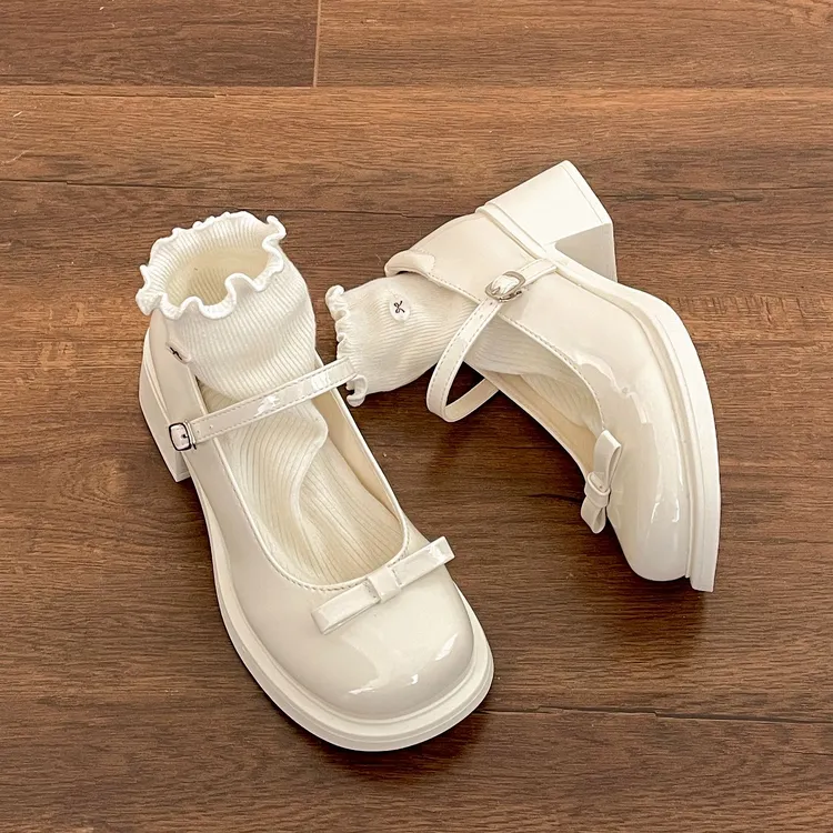 南在南方法式复古厚底小皮鞋女2025新款春秋圆头玛丽珍粗跟单鞋子