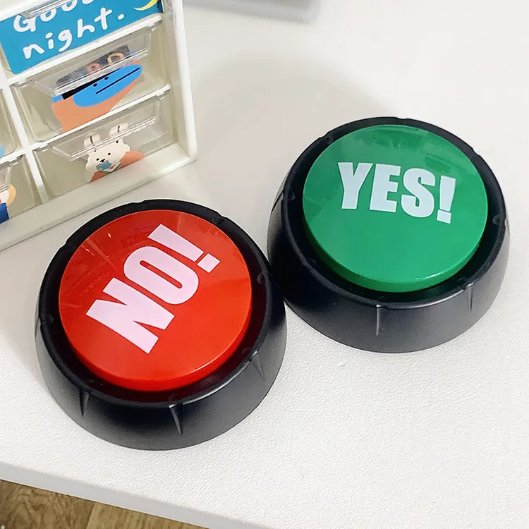 【地瓜】yes/no按键抢答器减压按钮发泄器游戏搞笑玩具挤压发声盒