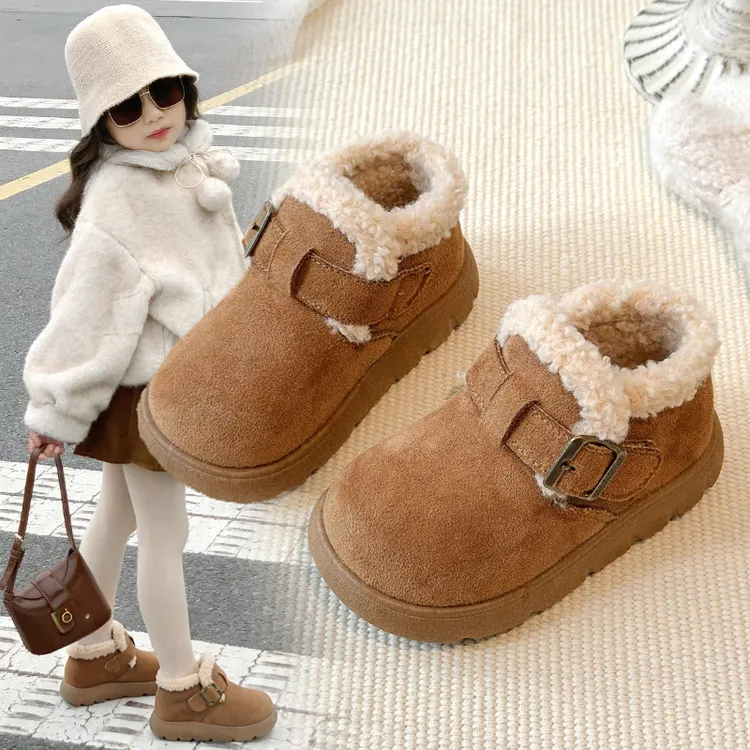 阿童木女童加绒博肯鞋冬季保暖二棉鞋2025新款儿童女孩软底雪地靴