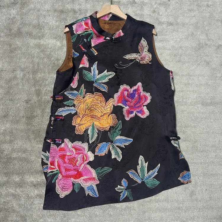 夏季新中式国风高级人丝马甲背心上衣