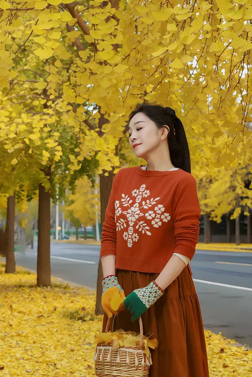 【一依定制】8886时髦提花一字领长袖小雪花针织衫设计感毛衣