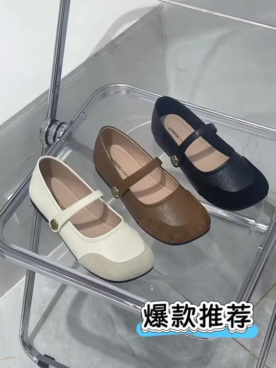软底圆头山茶花小单鞋女2025夏季新款时尚百搭芒果头显瘦玛丽珍鞋
