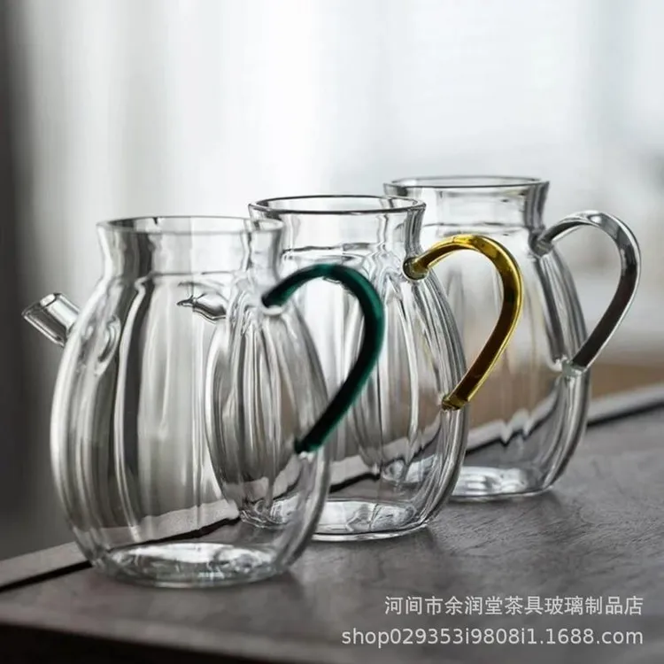 玻璃泡茶器公杯分茶器家用带把功夫茶具透明绿茶壶高硼硅手执壶壶