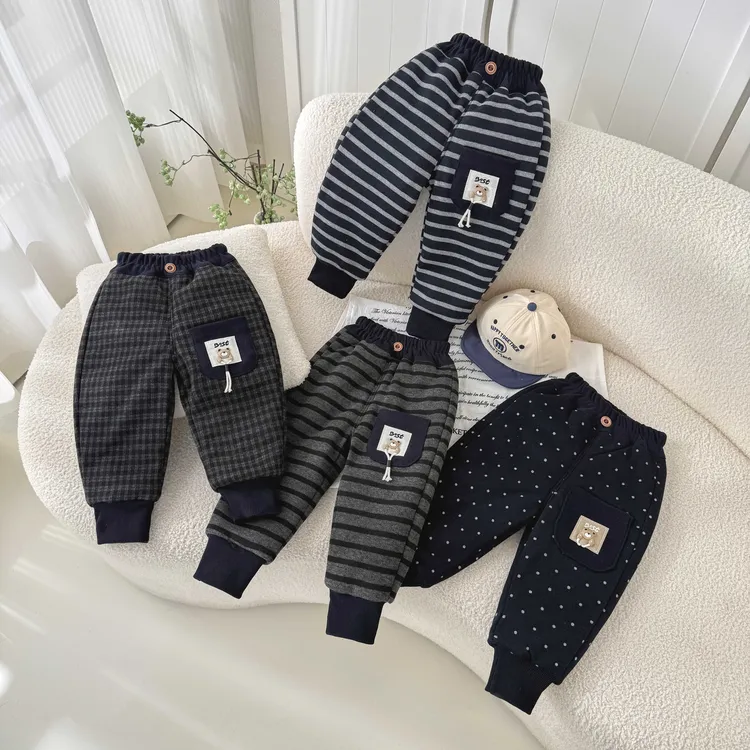 超强加厚560g儿童保暖棉裤加棉加厚外穿小熊蚕丝绵棉裤校服神器