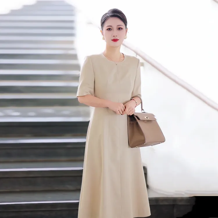 高端气质西装连衣裙女夏季通勤长裙职业裙子面试正装工作服显瘦